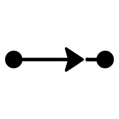 Right Arrow with Circular Ends – Representation of Direction, Navigation, and Forward Movement