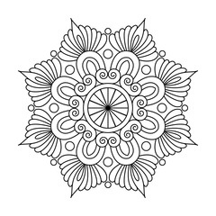 Decorative Infinite Swirl Mandala for Coloring Book Page