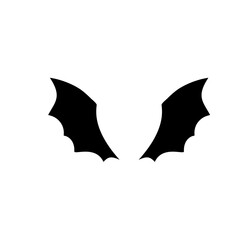 Cartoon fantasy wings silhouette 
