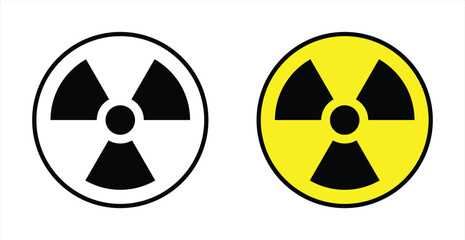 Set of Hazard Symbols Including Radioactive, Toxic, Biohazard, and Nuclear Icons