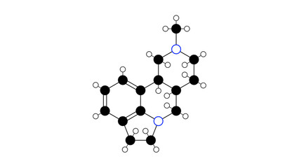 sdz ser-082 molecule, structural chemical formula, ball-and-stick model, isolated image serotonin receptor antagonist