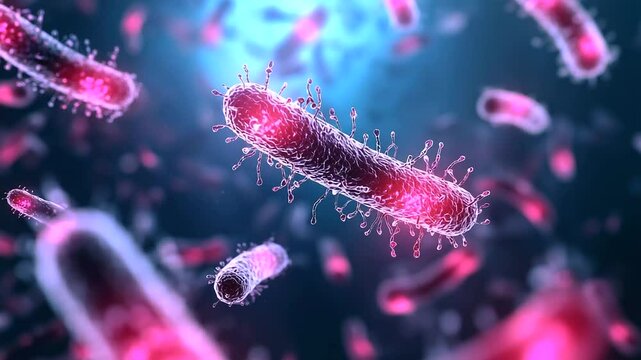 A high-resolution view of bacterial colonies glowing under fluorescent staining, highlighting different strains and the complexity of microbial life.