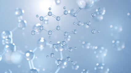 clorazepate molecular structure 3d, anxiolytic drug structural chemical formula view from a microscope