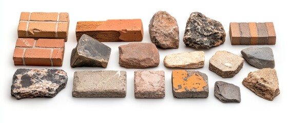 Diverse Collection of Textured Stones and Bricks for Design Projects