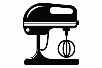 hand mixer silhouette line art vector illustration with a white background