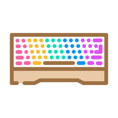 mechanical keyboard gaming pc color icon vector illustration