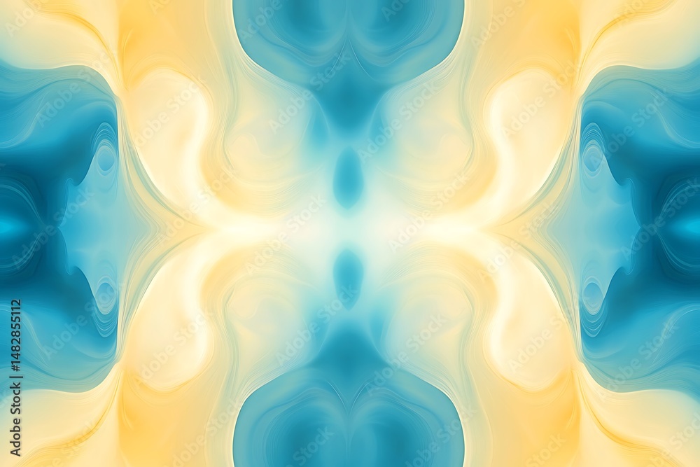 Poster smooth gradient abstract pattern with transitions between soft blue and warm yellow
