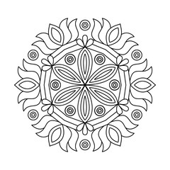 Ethereal Sacred Petals Mandala for Coloring Book Page