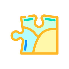 Obraz premium puzzle piece jigsaw color icon vector illustration