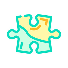 jigsaw puzzle piece color icon vector illustration