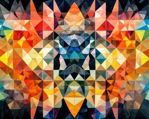 Abstract Geometric Pattern in Vibrant Colors and Sharp Shapes