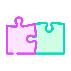 puzzle idea solution color icon vector illustration