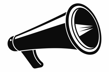 megaphone silhouette line art vector illustration with a white background