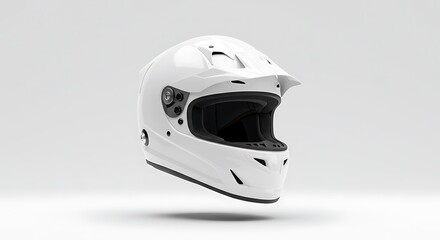 Fototapeta premium Isolated White Racing Helmet Safety Gear Product Shot