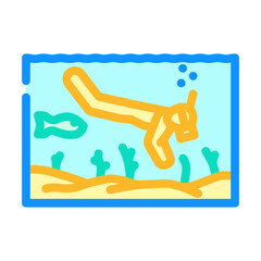 snorkeling trip summer spend time color icon vector illustration