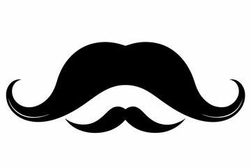 Obraz premium moustache silhouette line art vector illustration with a white background