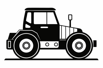 road roller silhouette line art vector illustration with a white background