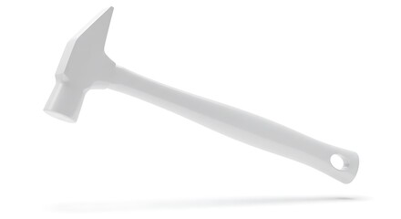 Hammer Tool Lying on White Background for Home Improvement or Construction Projects