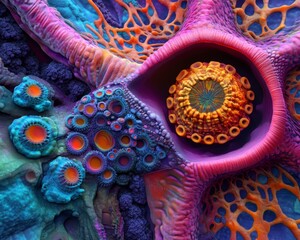 Obraz premium Vibrant Abstract Explore of Colorful Patterns in Organic Structure