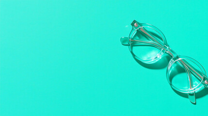 Modern sunglasses with mint background