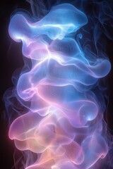 Obraz premium Colorful, ethereal smoke or gas swirls upwards gently