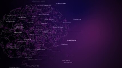 Cybernetic brain glowing information overload - Powered by Adobe