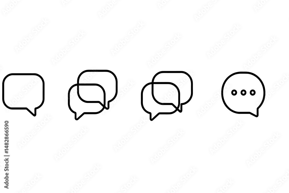 Fototapete creative display of conversation bubbles illustrating communication concepts in minimalistic style