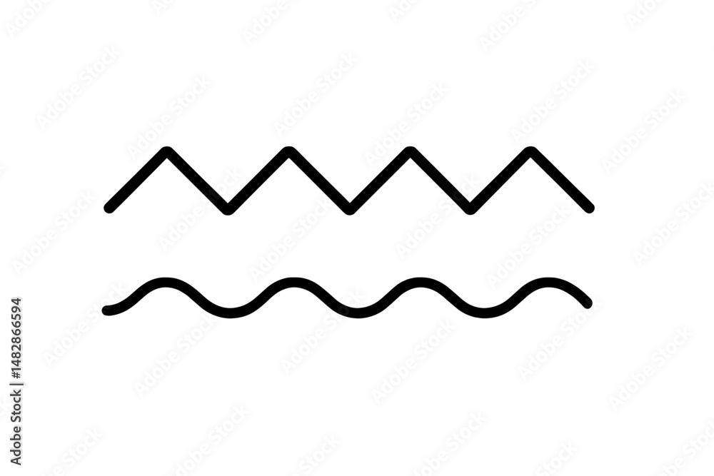 Leinwandbilder waves and mountains create a rhythmic pattern emphasizing simplicity and nature's beauty in a minima