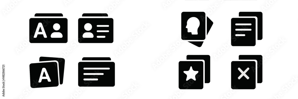 Leinwandbilder Collection of user interface icons representing files, documents, and profile images in a minimalistic style