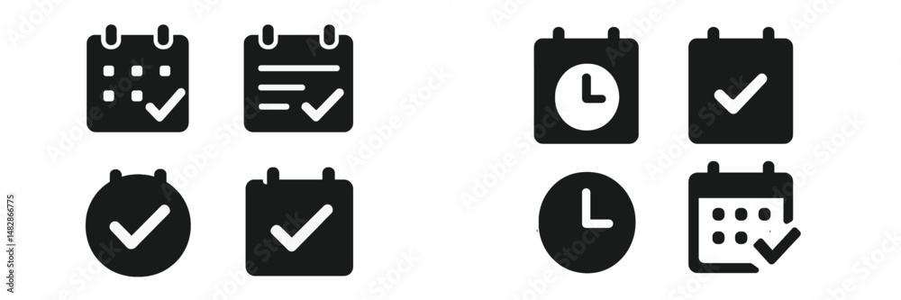 Leinwandbilder Calendar icons showcasing various scheduling options for personal and professional tasks in a minimalist design style