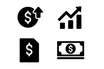 Financial growth symbols illustrate increasing value and monetary success in a clear and straightforward manner
