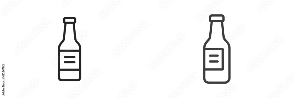 Aufkleber Two simple outlined bottle designs on a white background suitable for minimalist branding or packaging concepts