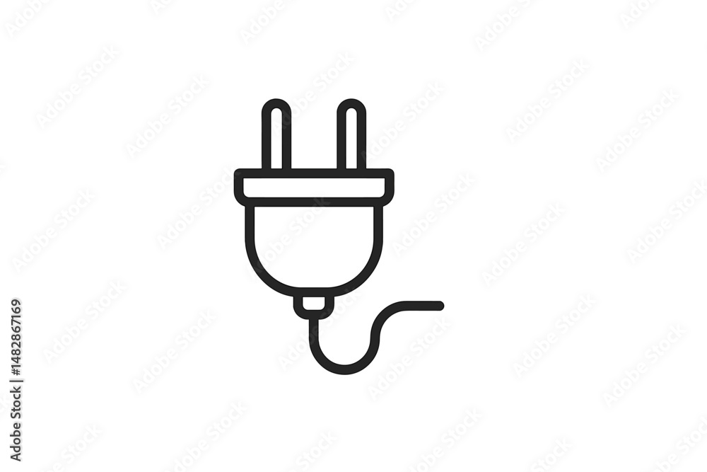 Poster Electric plug illustration representing power connection and energy usage in modern technology
