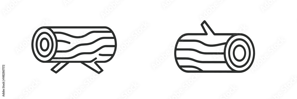 Poster log designs featuring two styles of wooden logs suitable for crafting or illustration use