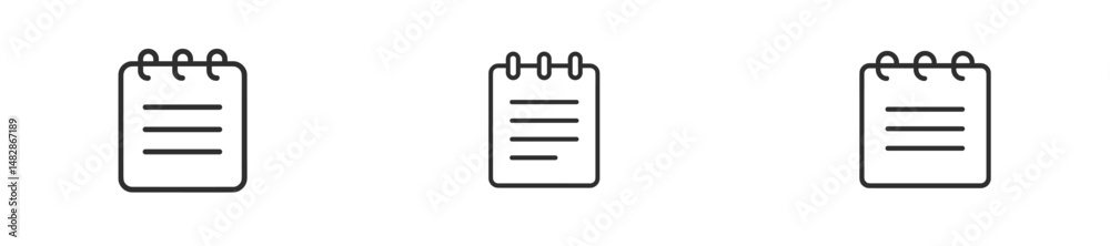 Aufkleber Notebook designs showcasing minimalistic style with simple lines on the covers viewed from the front