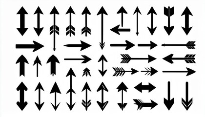 Arrows icon Arrow icons set Black vector arrows collection Cursor vector icon Collect
