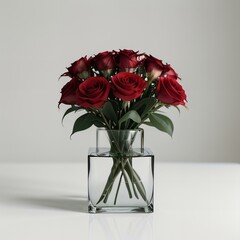 Cube vase isolated on white background.