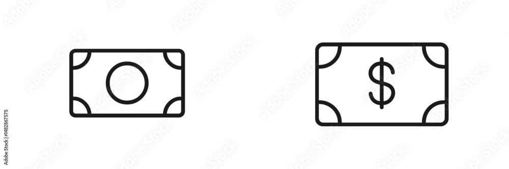 Aufkleber Comparison of two currency symbols showcasing different monetary values in a minimalist style