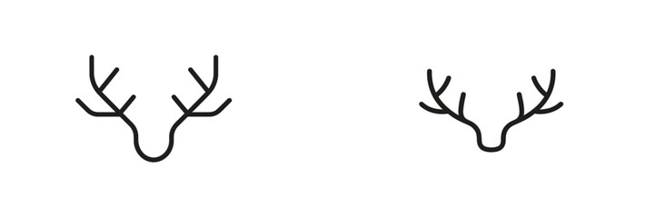 Creative designs of deer antlers presented in minimalist style with a focus on symmetry and line art