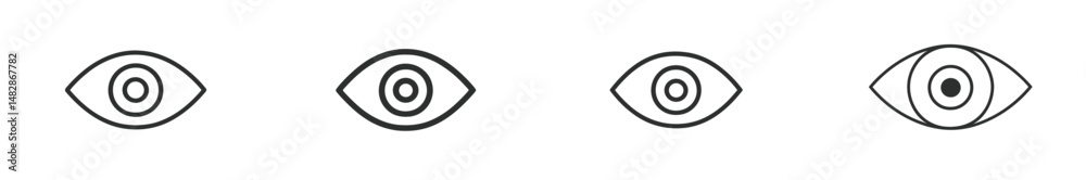 Fototapete symbols of vision displaying various eye designs representing focus and perception in a minimalist s