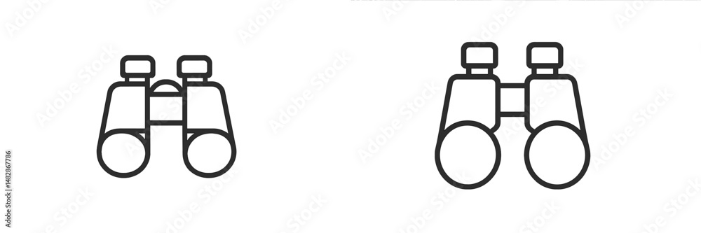 Leinwandbilder Binocular icons in simple black and white design suitable for various applications in technology and nature themes