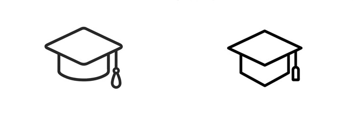 Different styles of graduation caps displayed on a plain background showcasing various designs in a minimalistic manner