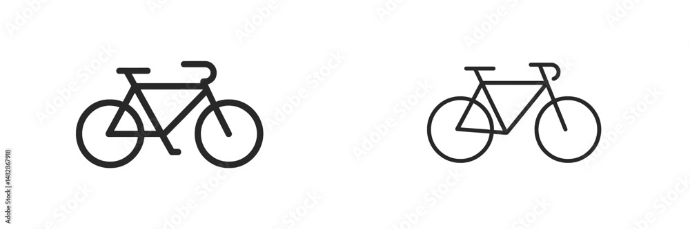 Aufkleber Bicycles displayed with simple outlines on a minimalist background suitable for creative designs or logos