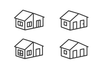 Examples of simple house designs showcasing various architectural features and layouts in a minimalist style