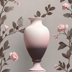 A classic pedestal vase, rendered in high detail, isolated on a white background.