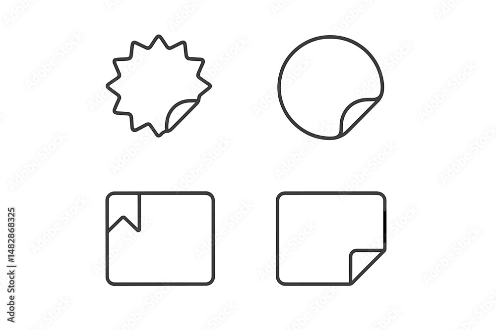 Leinwandbilder different shapes of stickers displayed in a minimalistic design showcasing creative options for cust