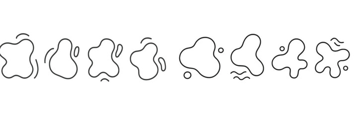 Abstract shapes illustrating fluid motion in minimalist design elements for modern art creations