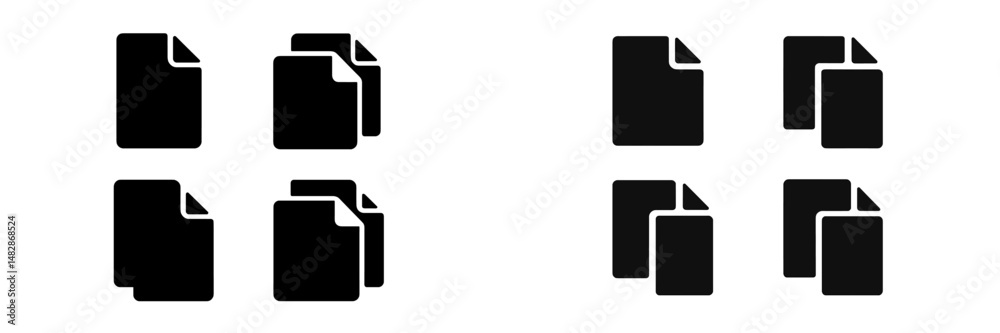 Fototapete Graphic representation of paper documents in various arrangements and orientations showing organizational layout
