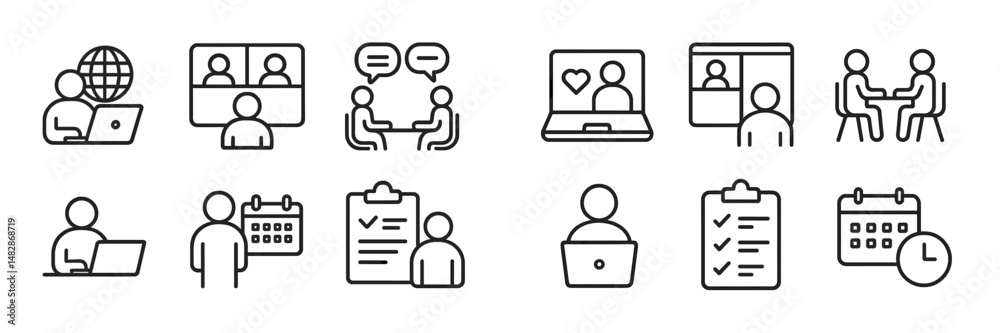 Poster online collaboration tools facilitate teamwork and communication during remote meetings and planning