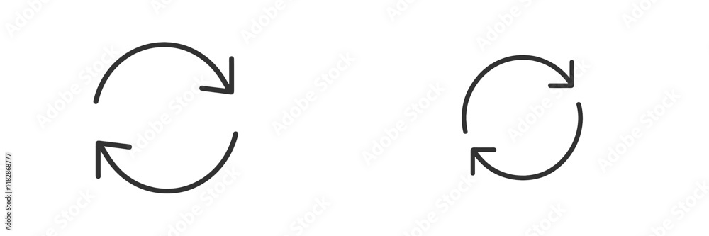 Poster circular arrows representing refresh and repeat cycle in a minimalist design, suitable for digital i